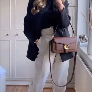 Brown Women's Simple Caviar Small Square Crossbody Bag